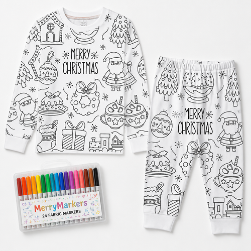 MerryMarkers™ Christmas Coloring Pajamas