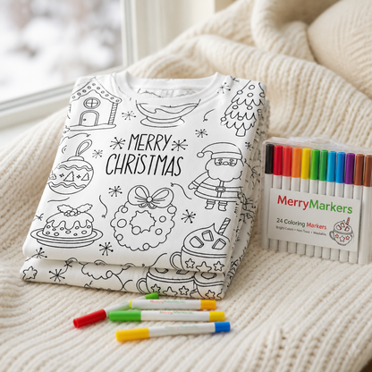 MerryMarkers™ Christmas Coloring Pajamas